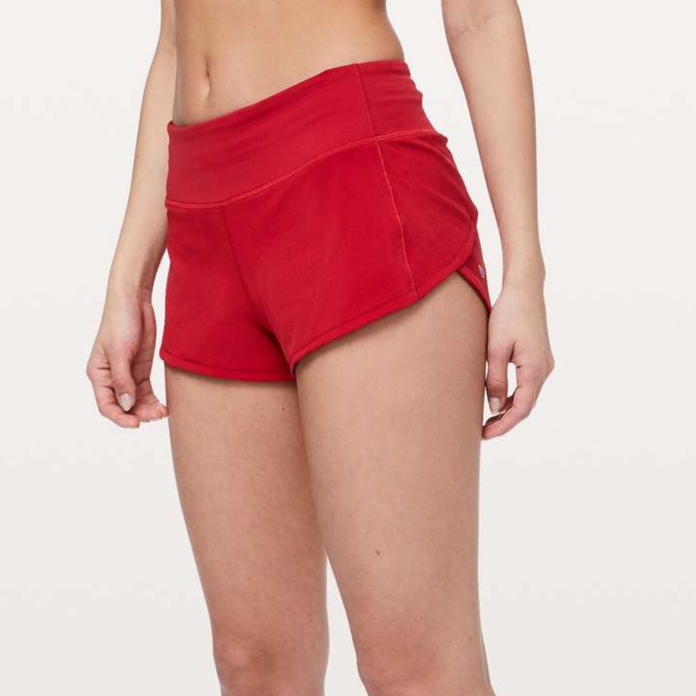 Lululemon Athletica Red Athletic Shorts for Performance SPEED UP